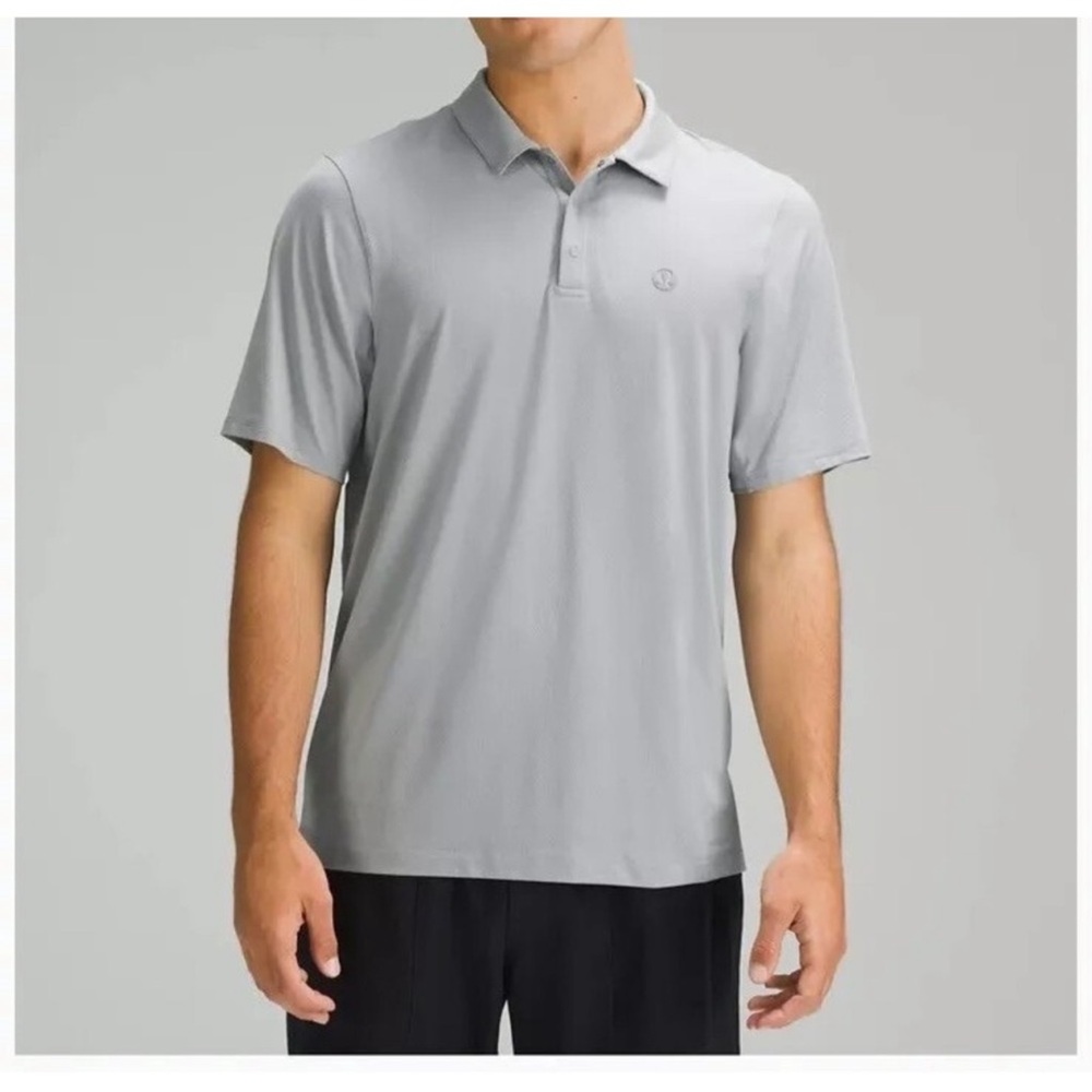 Lululemon snap front performance short sleeve polo NWT size XL rhino gray